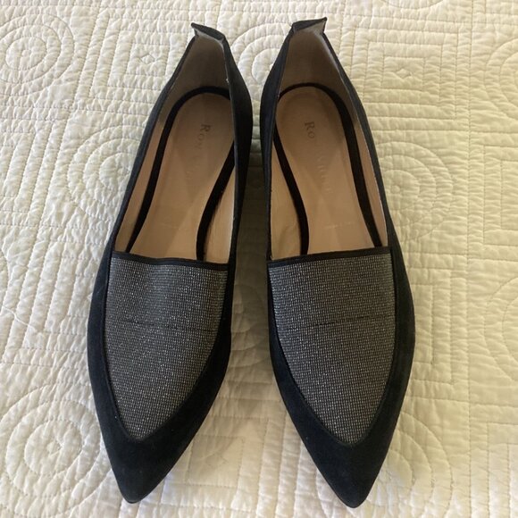 Ron White Flats Weatherproof Black & Gray Pointed-Toe Loafers 38.5 - Picture 10 of 11
